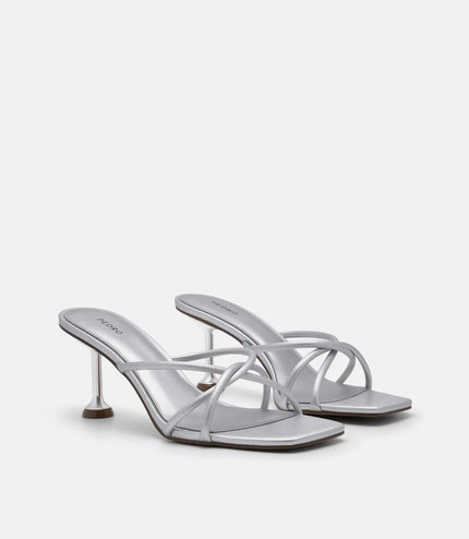 Tindi Heel Sandals - Silver