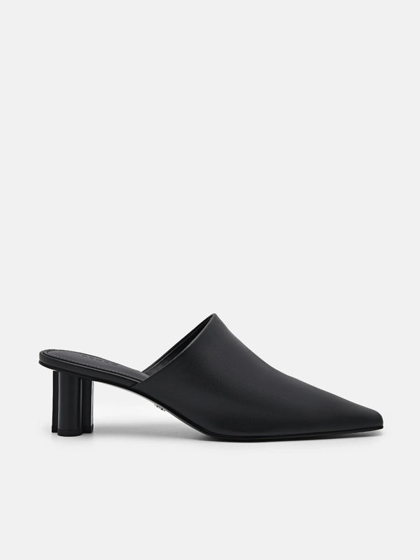 PEDRO Icon Leather Heel Mules - Black