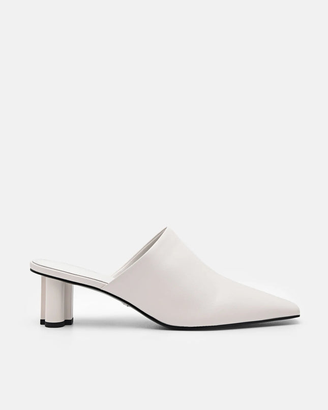PEDRO Icon Leather Heel Mules - Chalk