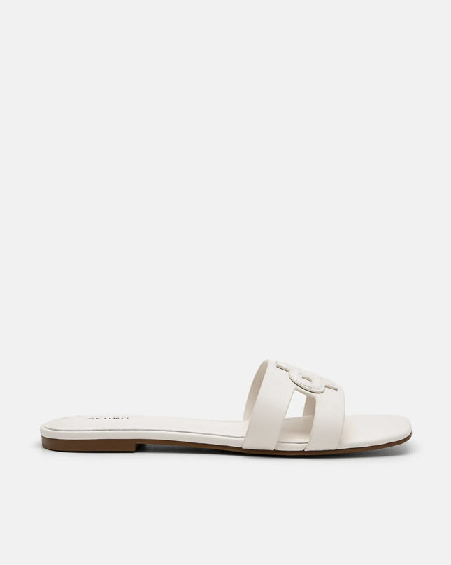 PEDRO Icon Leather Slip-On Sandals - Chalk