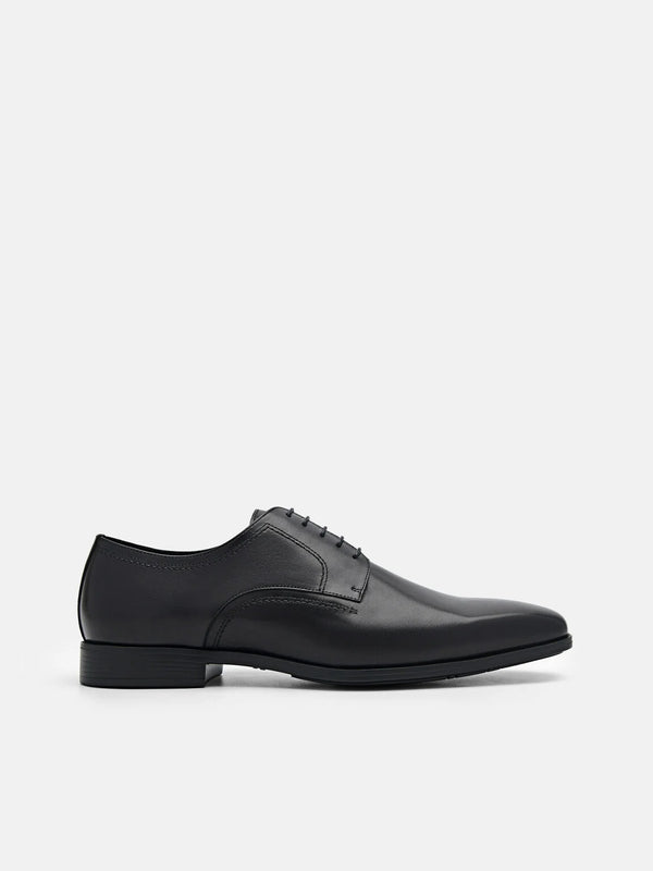 Altitude Lightweight Leather Derby Shoes - Black