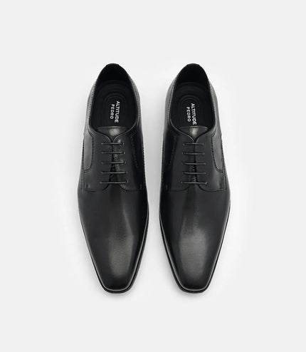 Altitude Lightweight Leather Derby Shoes - Black