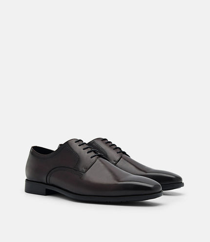 Altitude Lightweight Leather Derby Shoes - Dark Brown