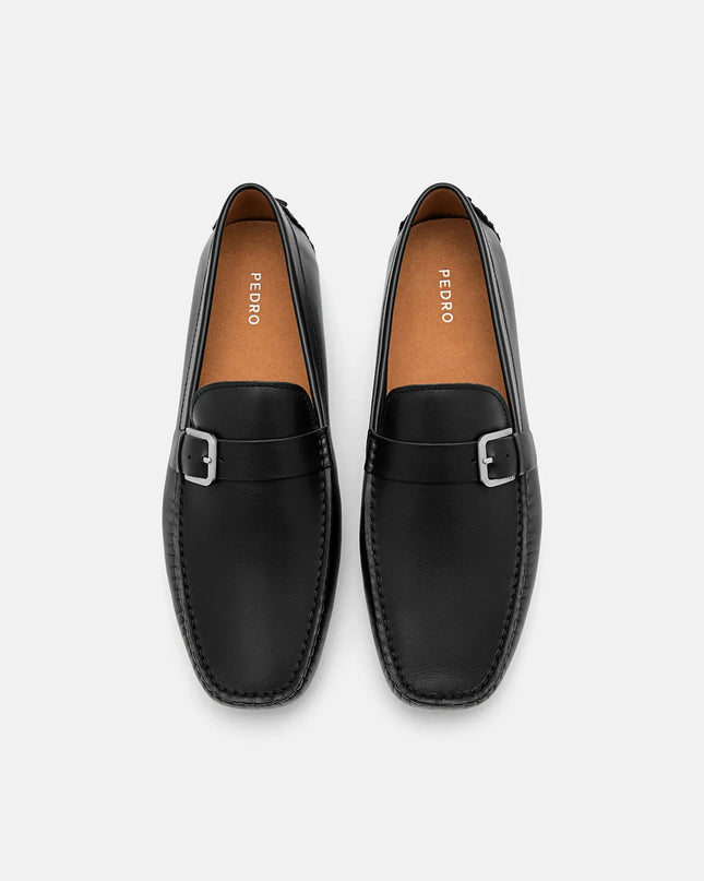 Gio Leather Driving Shoes - Black