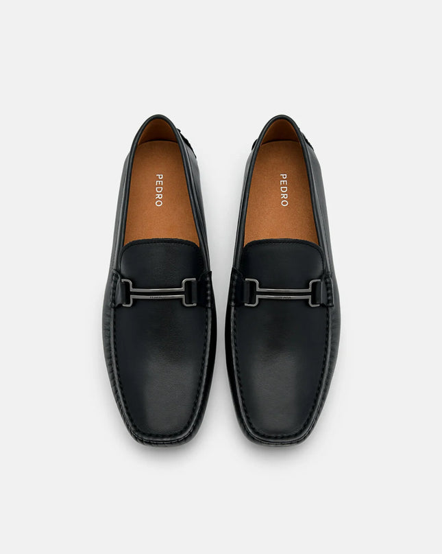 Dale Leather Horsebit Driving Shoes - Black
