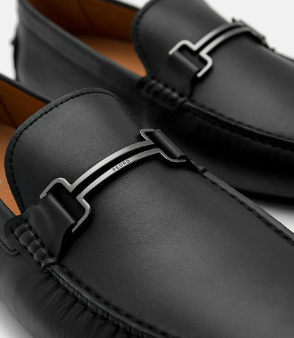 Dale Leather Horsebit Driving Shoes - Black