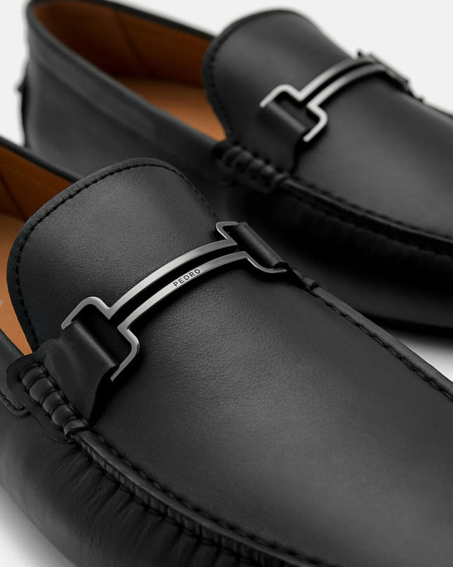 Dale Leather Horsebit Driving Shoes - Black