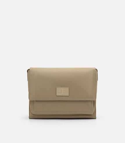 Nylon Messenger Bag - Taupe