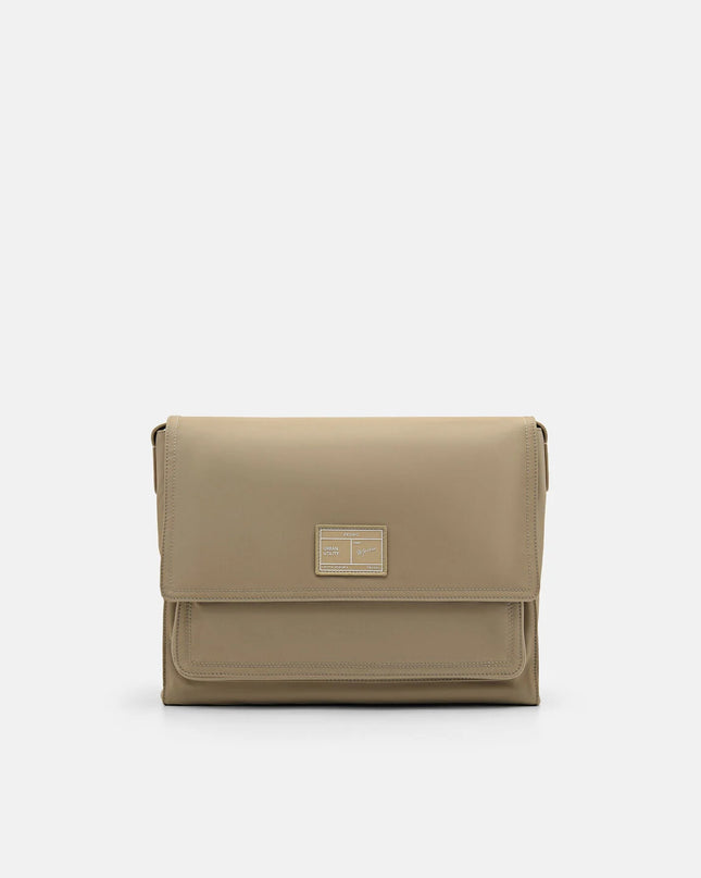 Nylon Messenger Bag - Taupe