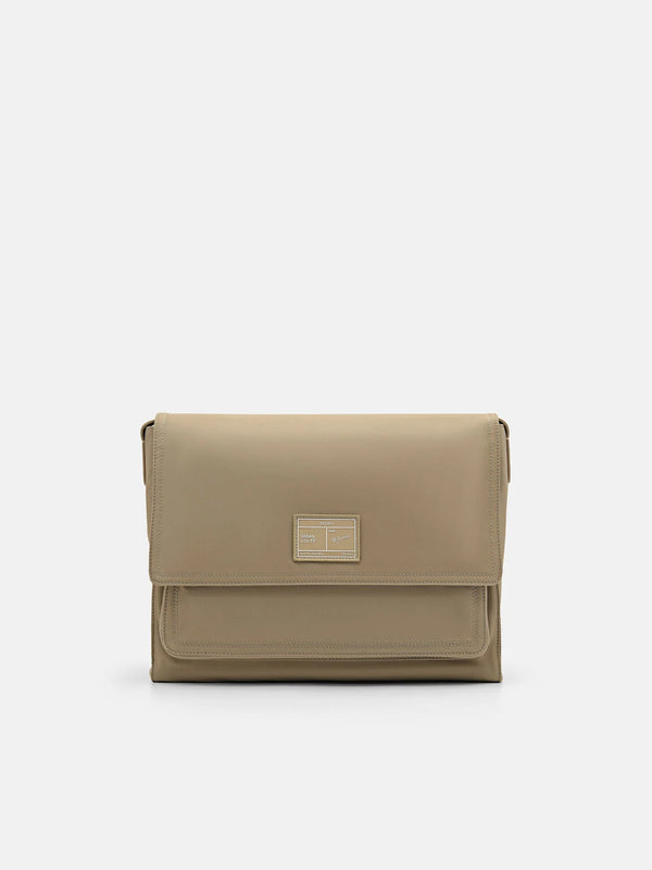 Nylon Messenger Bag - Taupe