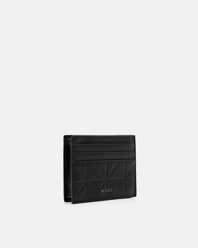 Taper Leather Card Holder in Pixel - Black