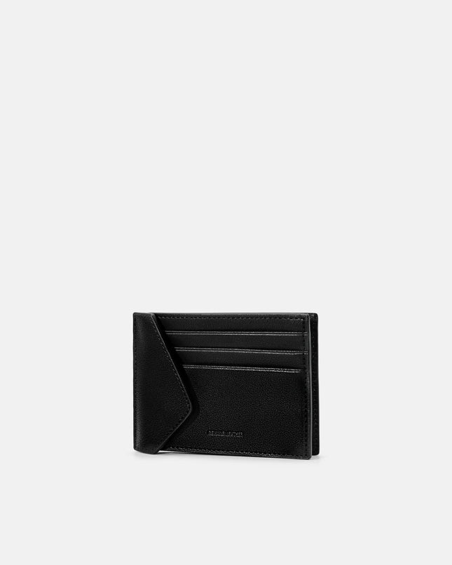 Taper Leather Card Holder in Pixel - Black