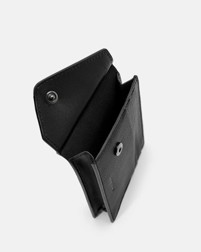 Taper Leather Card Holder in Pixel - Black