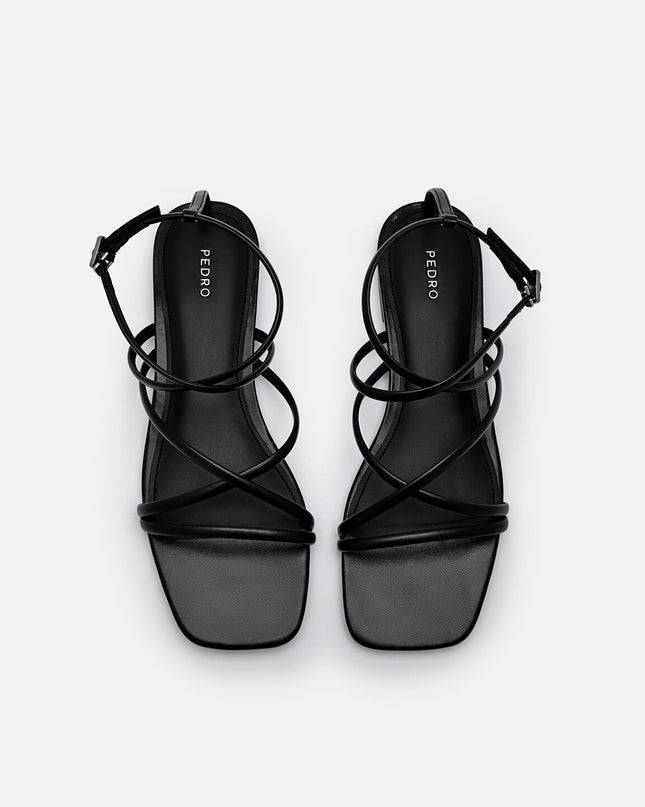 Pallas Ankle Strap Sandals - Black
