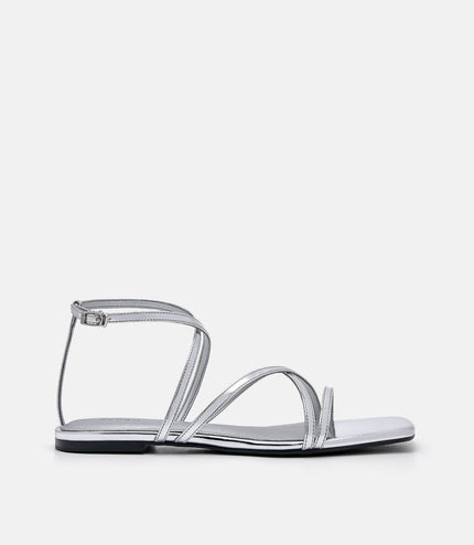 Pallas Ankle Strap Sandals - Silver