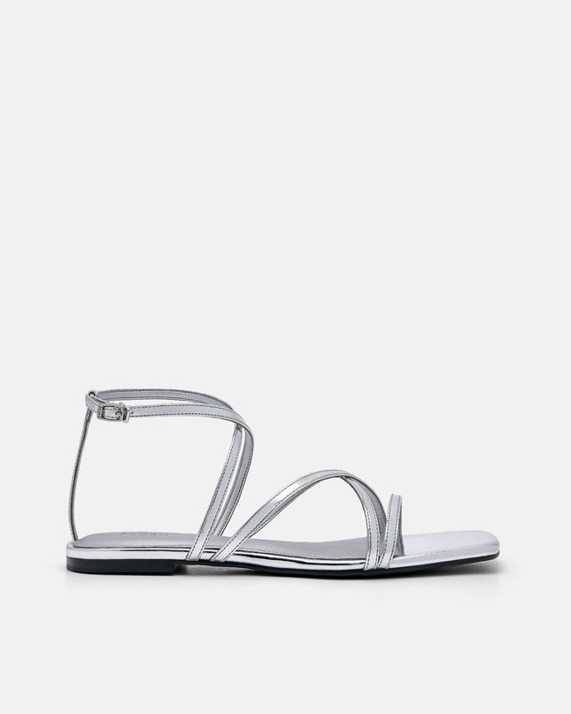 Pallas Ankle Strap Sandals - Silver
