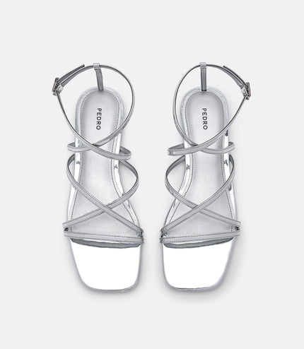 Pallas Ankle Strap Sandals - Silver