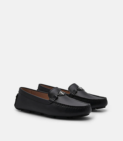 PEDRO Icon Leather Horsebit Driving Shoes - Black