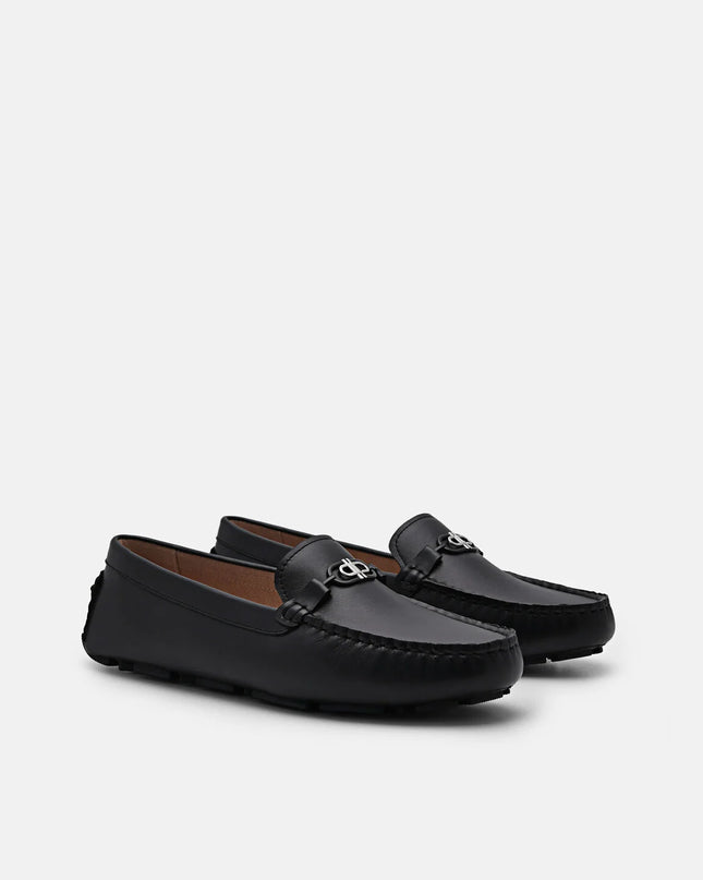 PEDRO Icon Leather Horsebit Driving Shoes - Black