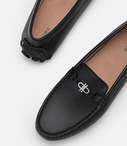 PEDRO Icon Leather Horsebit Driving Shoes - Black
