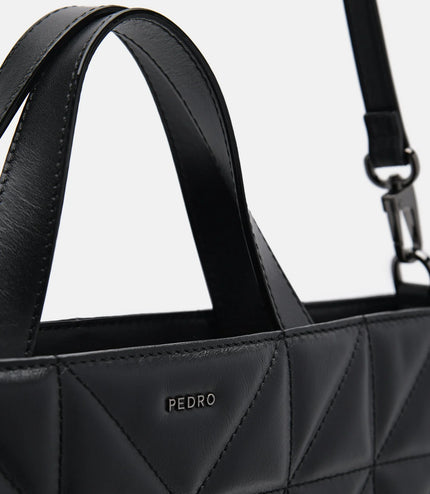 PEDRO Studio Kayla Leather Tote Bag in Pixel - Black