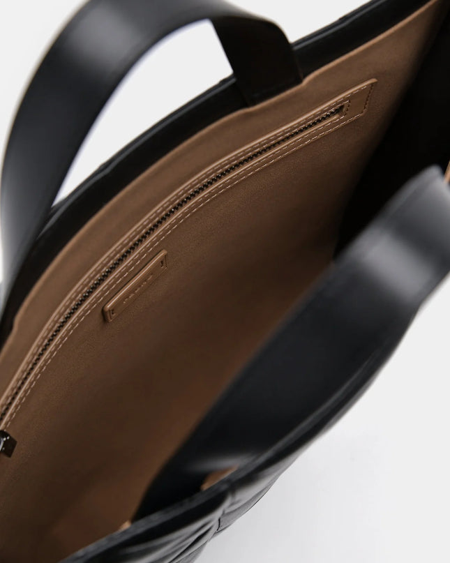 PEDRO Studio Kayla Leather Tote Bag in Pixel - Black