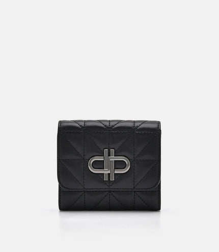 PEDRO Icon Leather Tri-Fold Wallet in Pixel - Black