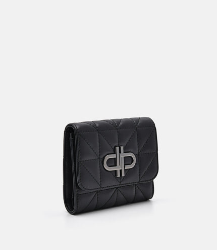 PEDRO Icon Leather Tri-Fold Wallet in Pixel - Black