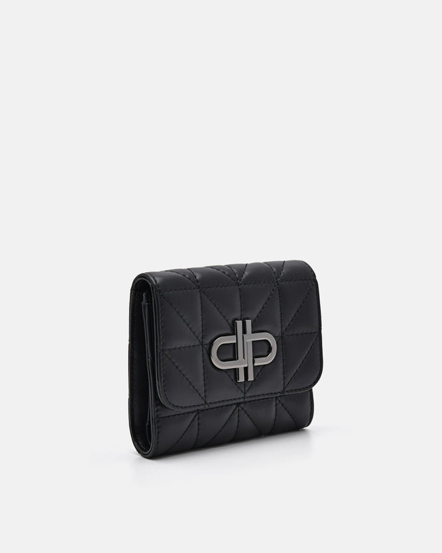 PEDRO Icon Leather Tri-Fold Wallet in Pixel - Black