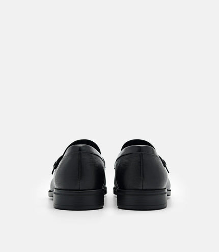 Altitude Lightweight Saffiano Leather Loafers - Black