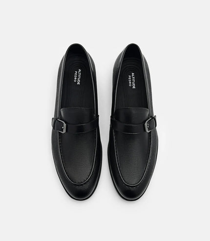 Altitude Lightweight Saffiano Leather Loafers - Black