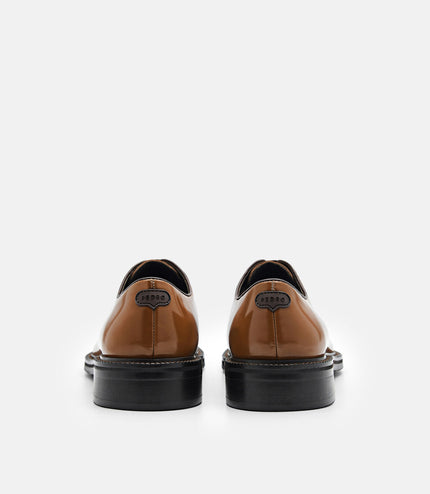 Leather Derby Shoes - Cognac
