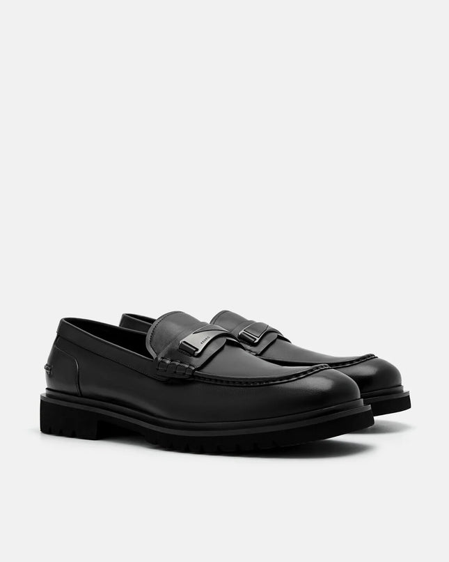 Edge Leather Loafers - Black