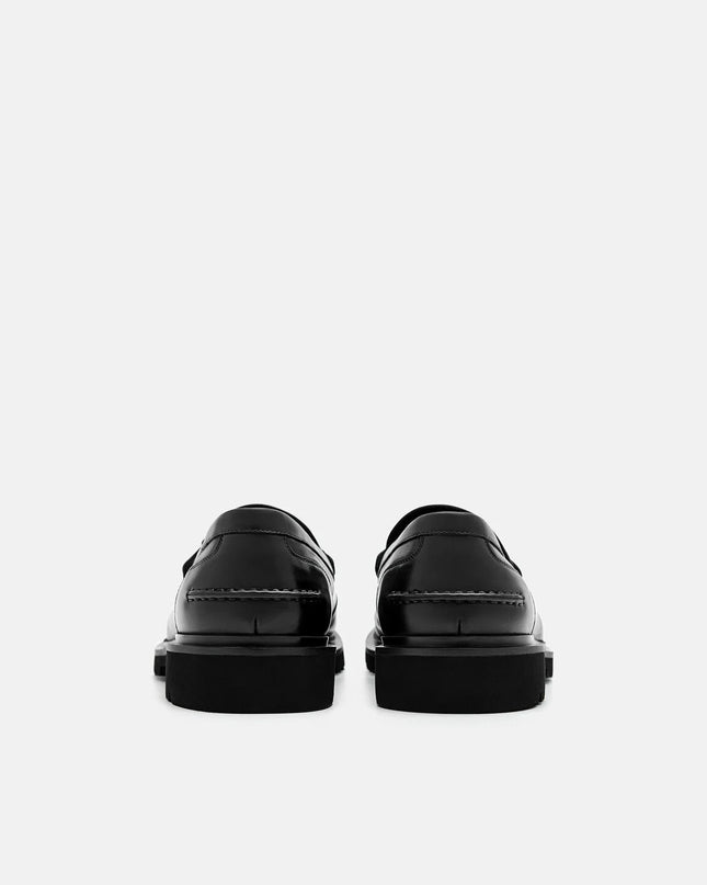 Edge Leather Loafers - Black