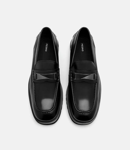 Edge Leather Loafers - Black