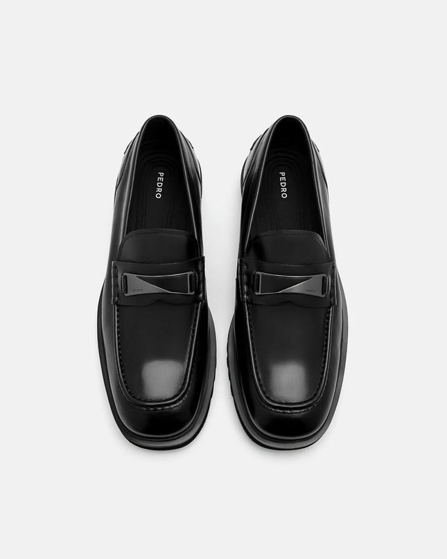 Edge Leather Loafers - Black