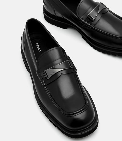 Edge Leather Loafers - Black