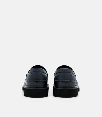 Edge Leather Loafers - Navy