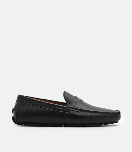 Suede Penny Driving Shoes - Black