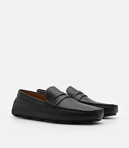 Suede Penny Driving Shoes - Black