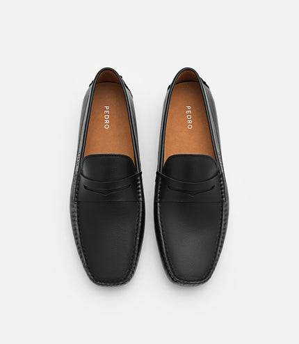 Suede Penny Driving Shoes - Black
