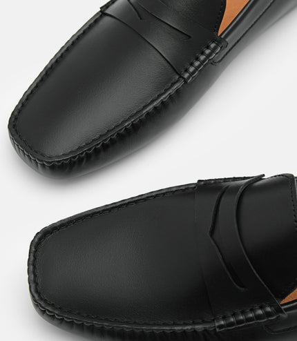 Suede Penny Driving Shoes - Black