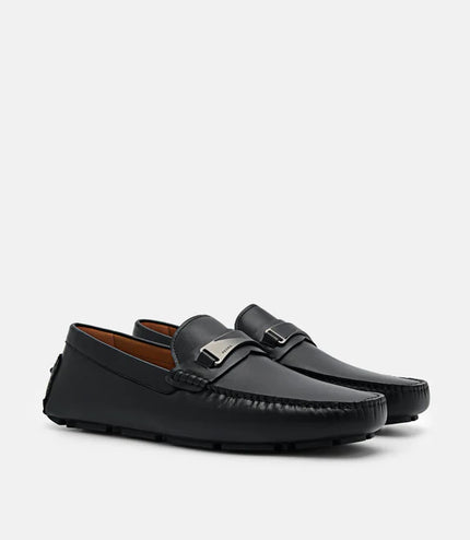Edge Leather Driving Shoes - Black