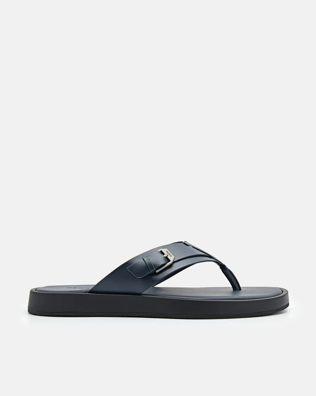 Buckle Thong Sandals - Navy