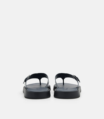 Buckle Thong Sandals - Navy