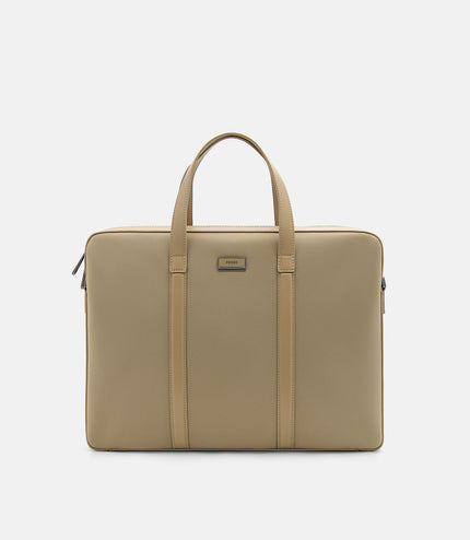 Allen Leather Briefcase - Taupe