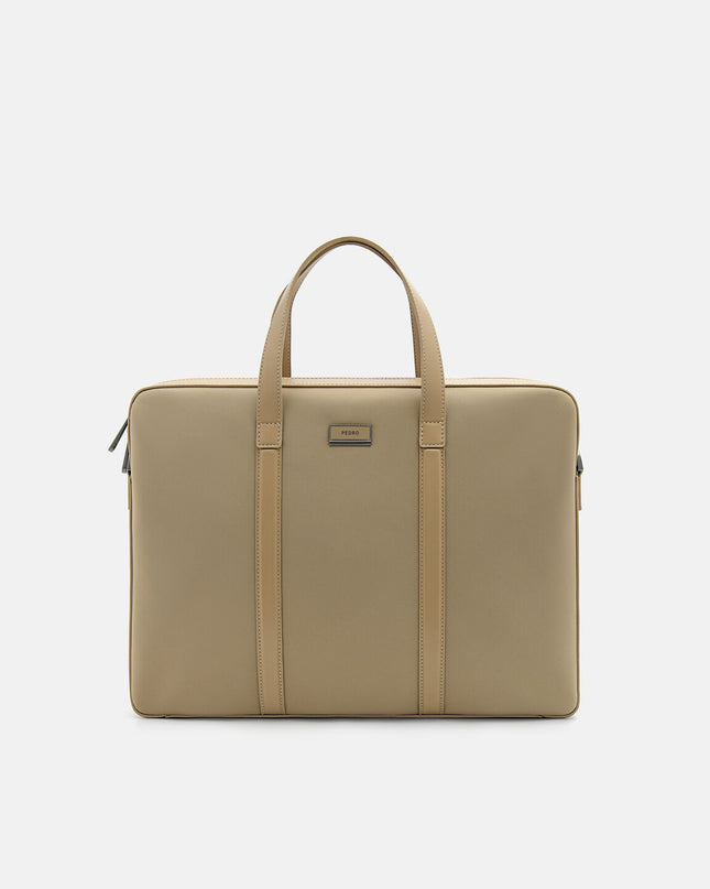 Allen Leather Briefcase - Taupe