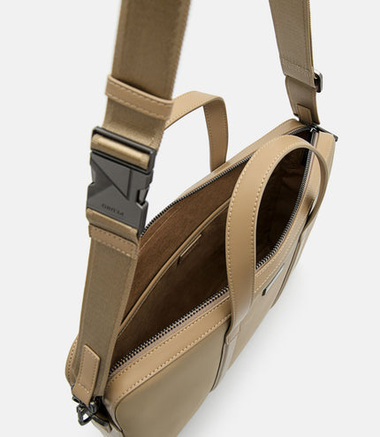 Allen Leather Briefcase - Taupe