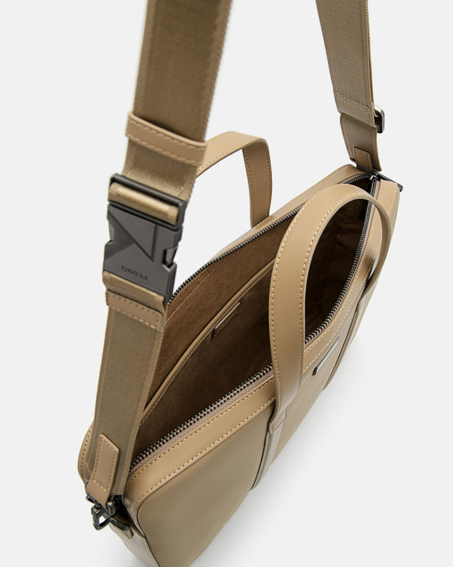 Allen Leather Briefcase - Taupe