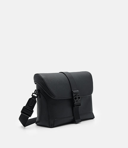 PEDRO Icon Leather Messenger Bag - Black